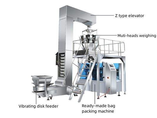 Multi Weighing Heads Electric Driven Doypack Packing Machine for Coffee Beans and Nuts