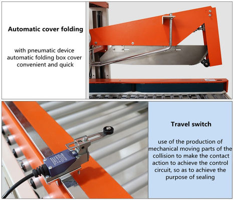 Stainless Steel Automatic Cap-Folding Tape Sealing Machine with Max Speed 20M/MIN