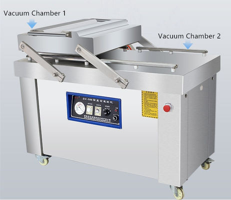 Semi Automatic Double Chamber Dry Chicken Meat Food Vacuum Packing Machine for Market