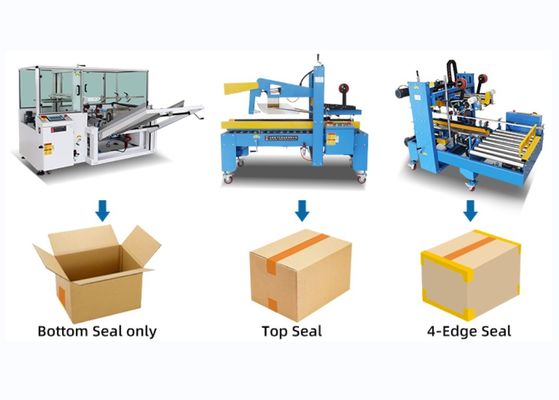 Year 2021 Automatic Carton Erector Sealer Machine for Four-corner Sealing Packing Line