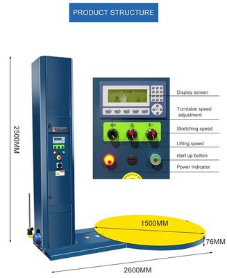 2400mm Column Height Electric Driven Pallet Strech Film Strapping Machine for Products