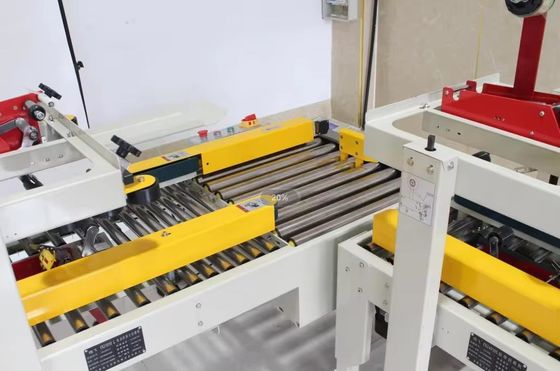 FXJ-4030S Semi Automatic Cross Seal Carton Box Case Sealing Tape Sealer Machine With Both End Roller Table