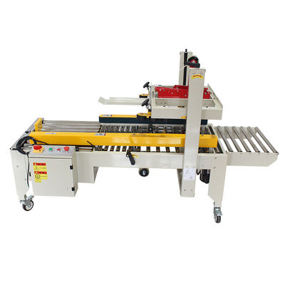 FXJ-4030S Semi Automatic Cross Seal Carton Box Case Sealing Tape Sealer Machine With Both End Roller Table