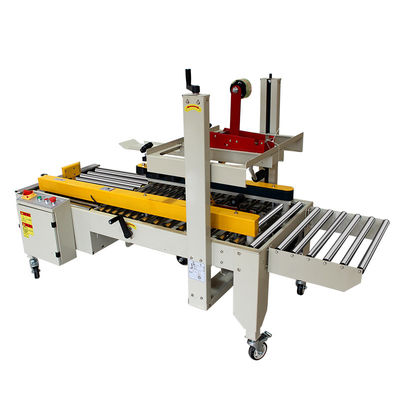 FXJ-4030S Semi Automatic Cross Seal Carton Box Case Sealing Tape Sealer Machine With Both End Roller Table