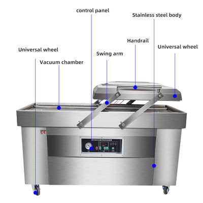 400 mm Sealing Length Double Vacuum Chamber Sealing Machine for Foie Gras and Steak