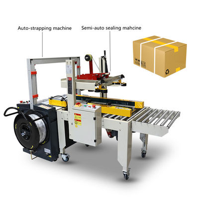 380V/220V Carton Corrugated Box Automatic Folding Sealing And Strapping Machines Line