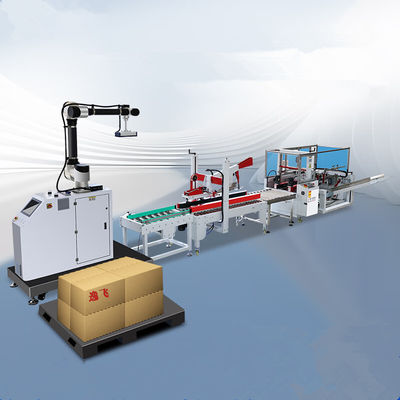 Fully Automatic Carton Erector Packer Line Design with Palletizing Speed 8-12Pcs/Min