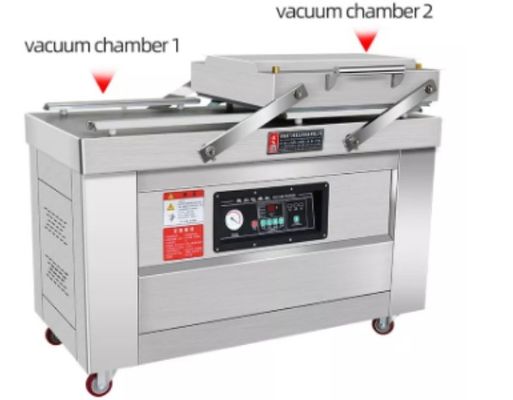 Commercial Semi Automatic DZ 400 Double Chamber Vacuum Sealer for 4Pcs Sealing Strips
