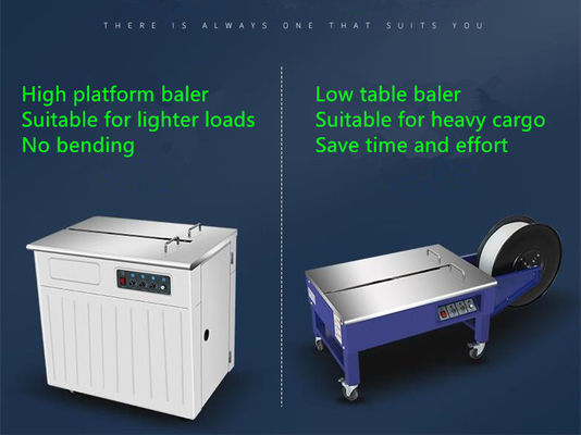 750mm Work Table Electric Strapping Machine with High Low Platform and Poly Pack PP Belt