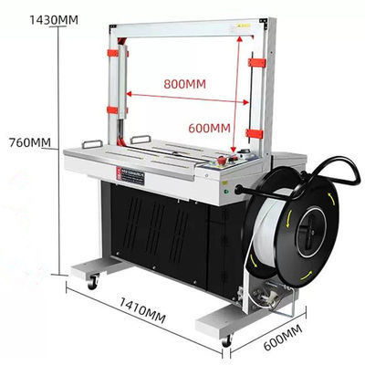 Fully Automatic High Desk Carton Strapping Machine With Strap Size W 9-15mm /T 0.6-1mm