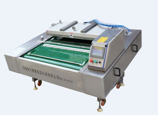 10mm Sealing Width Meat Conveyor Belt Type Vacuum Continuous Rolling Packaging Machine