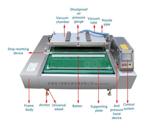 10mm Sealing Width Meat Conveyor Belt Type Vacuum Continuous Rolling Packaging Machine