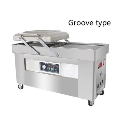 Beef Steak Plastic Packaging 40m3/h Pump Speed Vertical Double Chamber Vacuum Packer
