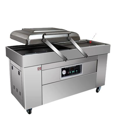 Double Chamber Vacuum Pack Machine for Sauerkraut Meat Fish Dates 1070*540*970mm Size