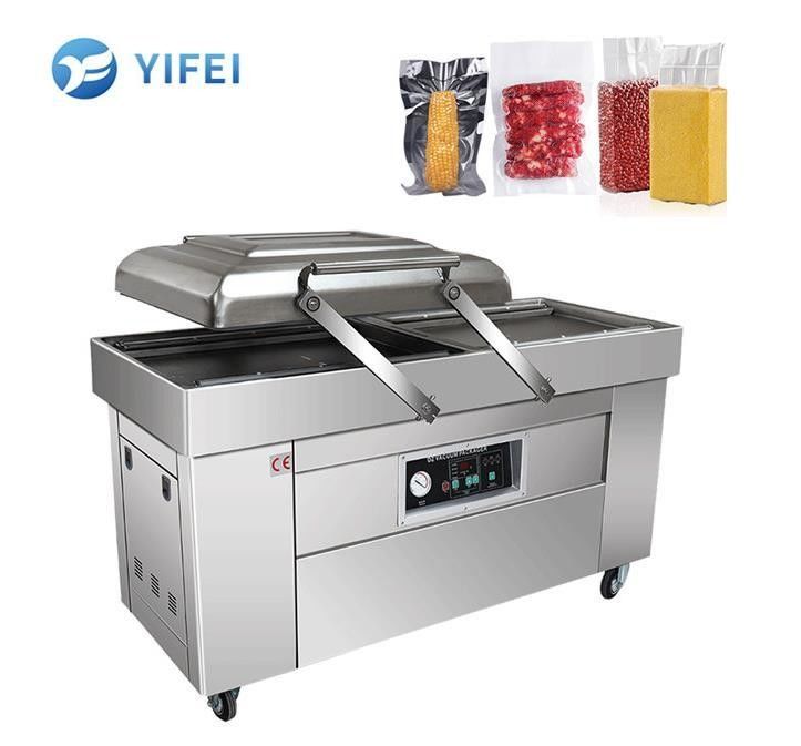 Double Chamber Industrial Vacuum Packing Machine For Food With 1.5KW Vacuum Pump Power