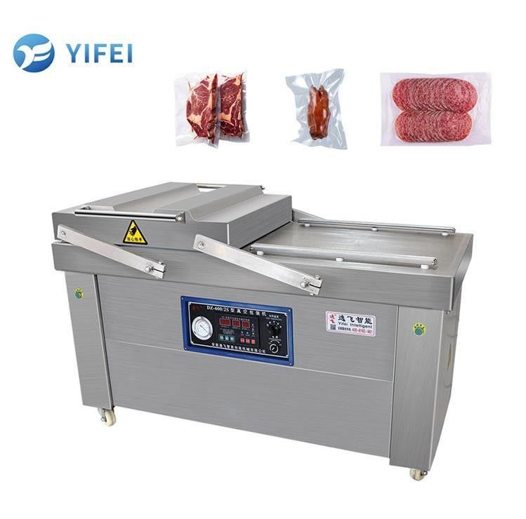 Durable SUS304 Auto-Swing DZ-800 Arm Double Chamber Vacuum Packaging Machine for Food