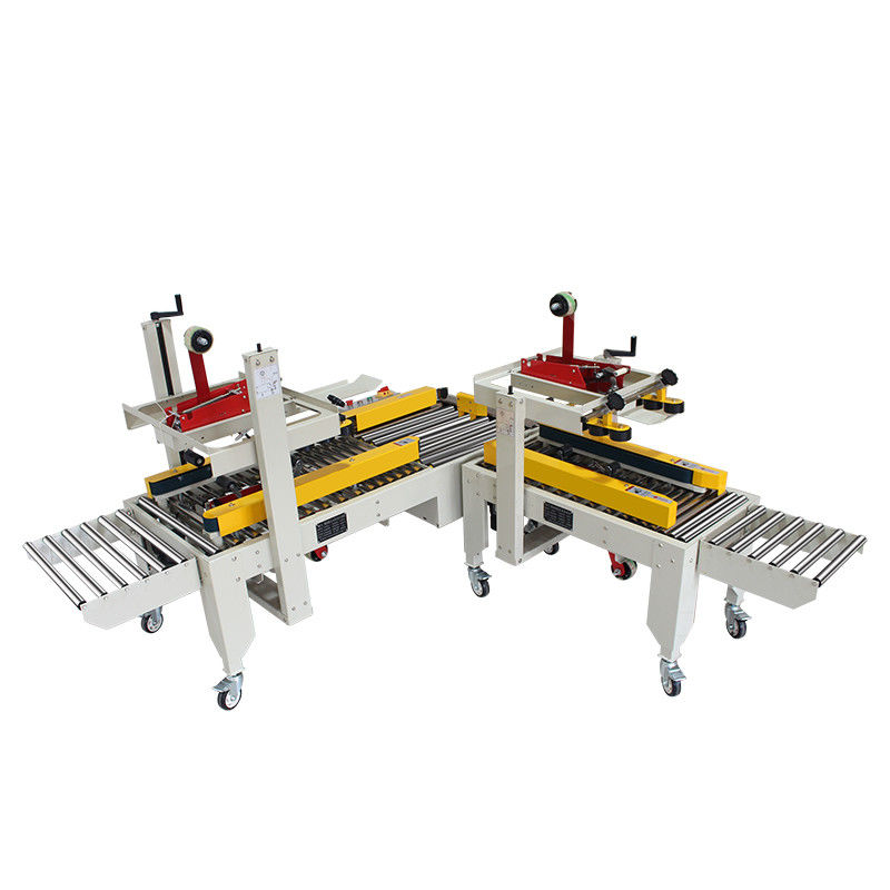 FXJ-4030S Semi Automatic Cross Seal Carton Box Case Sealing Tape Sealer Machine With Both End Roller Table