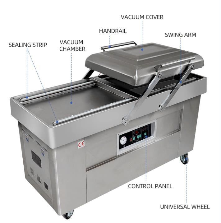 CE Certified Double Groove Chamber Vacuum Sealer for Food and Meat Packaging Machine