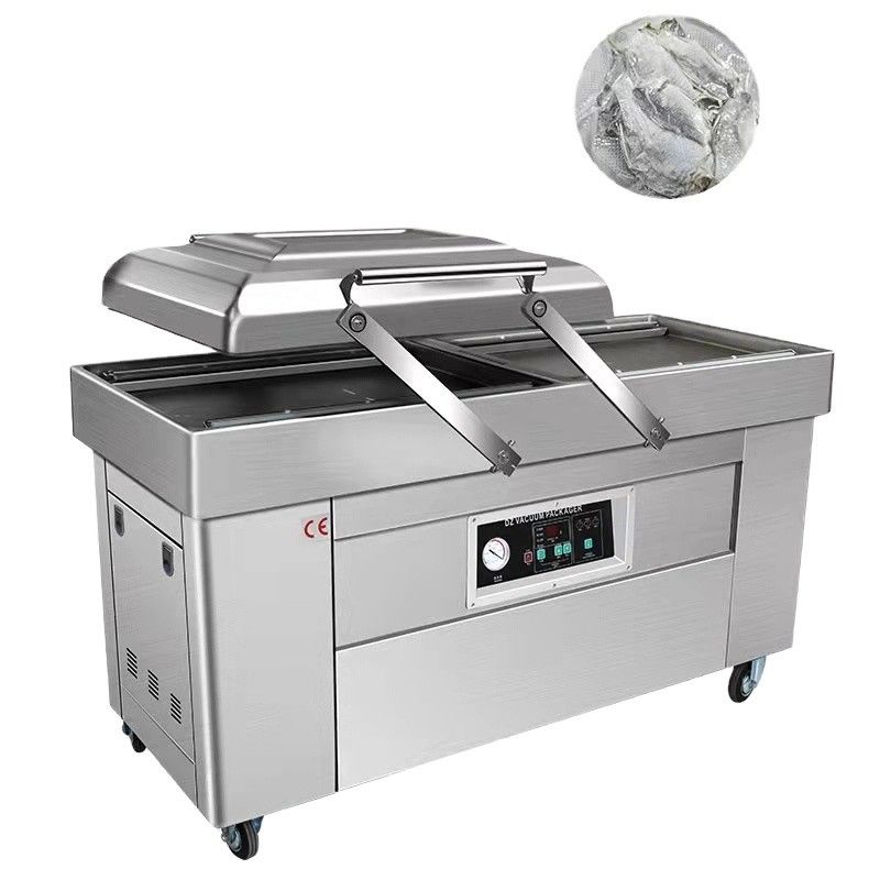 1500W Driven DZ-400 Double Groove Chamber Smoked Meat Bread Vacuum Packing Machine With Nitrogen Gas